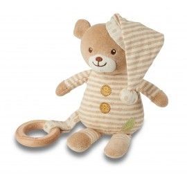 Peluche Ours avec anneau en bois