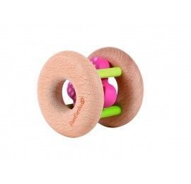 Everearth hochet rond fleur rose