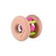 Hochet rond fleur rose