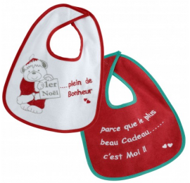 Lot de 2 bavoirs Noël