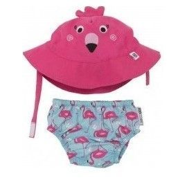 Ensemble maillot de bain et chapeau Flamant rose