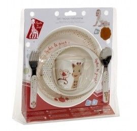 Vulli set repas mélamine rose Sophie la girafe