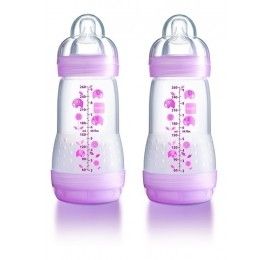 MAM lot de 2 biberons anti-colique 0+mois Débit2 260ml Rose