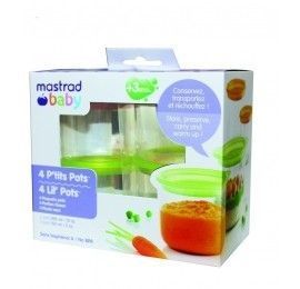 4 p'tits pots (2*300ml+2*150ml) vert & orange pas cher