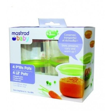 4 p'tits pots (2*300ml+2*150ml) vert & orange